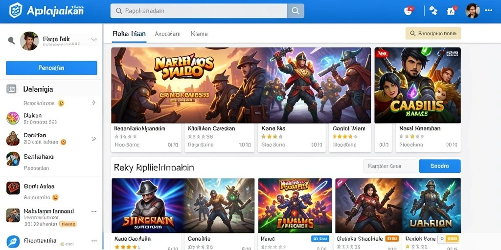 Layar permainan yang menampilkan berbagai tema slot menarik.
